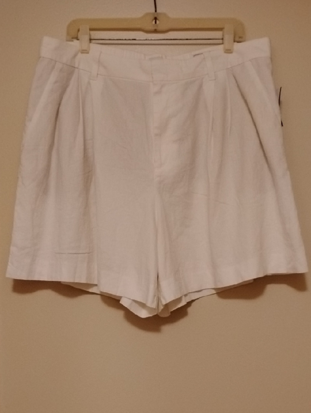 GAP 365 High Rise Linen Blend Shorts New Off White Size Size XL NWT